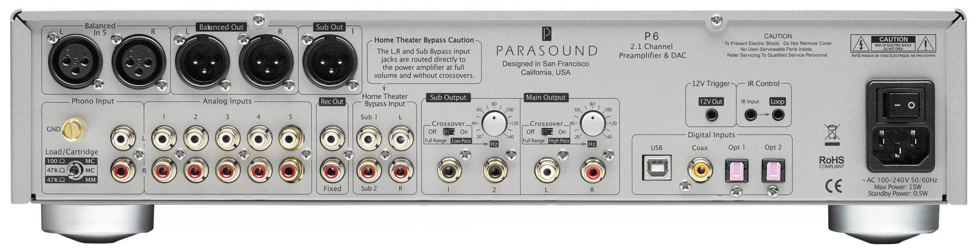 Parasound P6 Halo - Audiophile Stereo Preamplifier - The Audio Co.