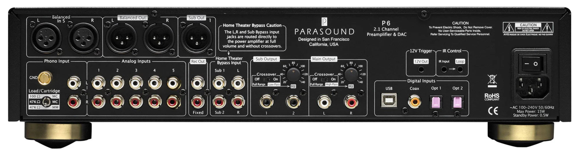 Parasound P6 Halo - Audiophile Stereo Preamplifier - The Audio Co.