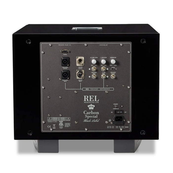 REL Acoustics Carbon Special Black Label 12inch Powered Subwoofer - Home Subwoofer