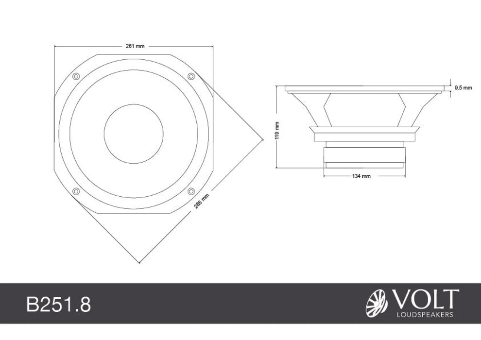 Volt B251.8 10inch Woofer - The Audio Co.