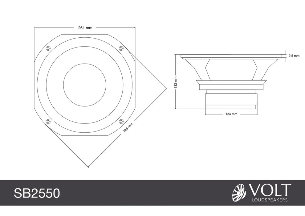 Volt SB2550 10inch Subwoofer - The Audio Co.