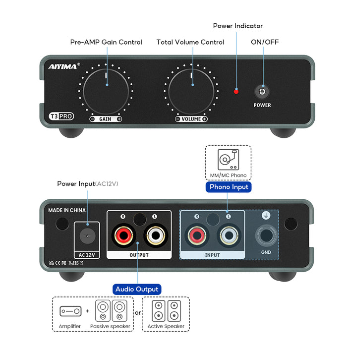 AIYIMA T3 Pro Phono Preamplifier
