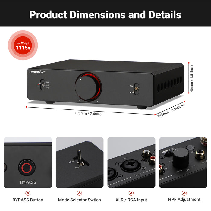 AIYIMA A20 Balanced Stereo Power Amplifier