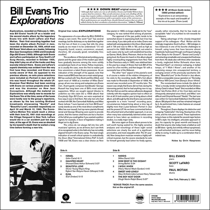Bill Evans Trio - Explorations | The Audio Co.