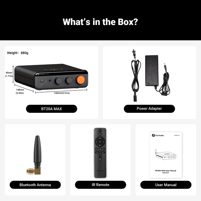 Fosi BT20A MAX Bluetooth Stereo Power Amplifier | The Audio Co.