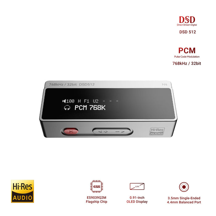 AIYIMA H4 Portable DAC, DDC and Headphone Amplifier