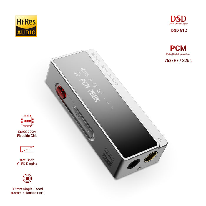 AIYIMA H4 Portable DAC, DDC and Headphone Amplifier