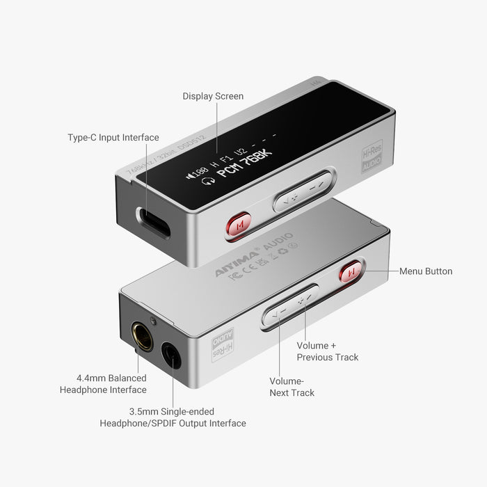 AIYIMA H4 Portable DAC, DDC and Headphone Amplifier