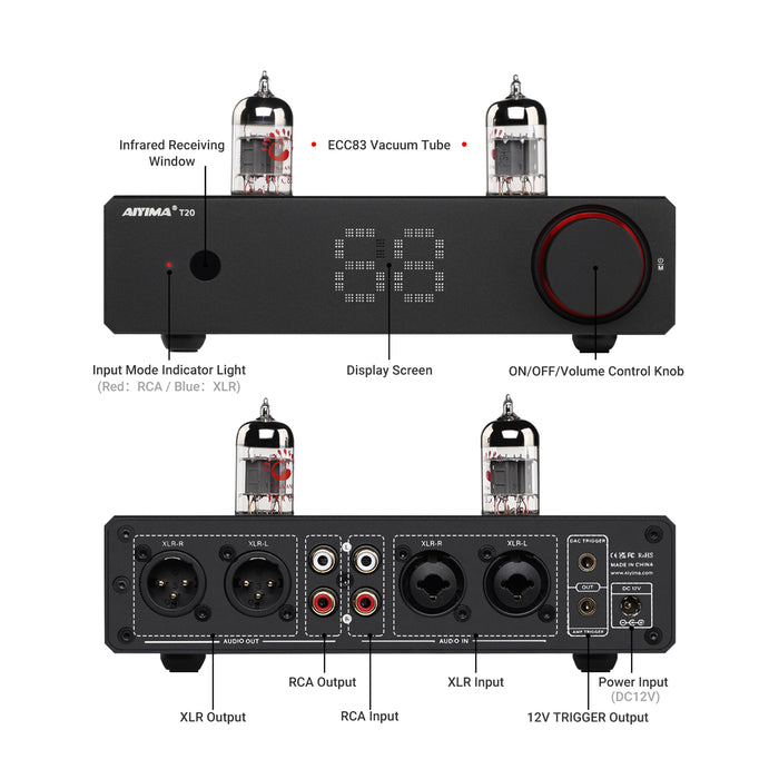 AIYIMA T20 Balanced Tube Preamplifier