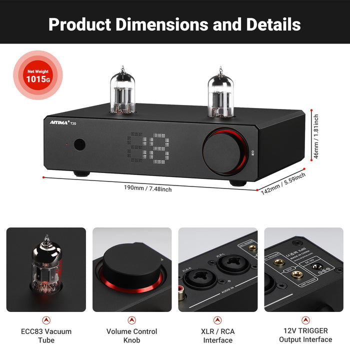 AIYIMA T20 Balanced Tube Preamplifier
