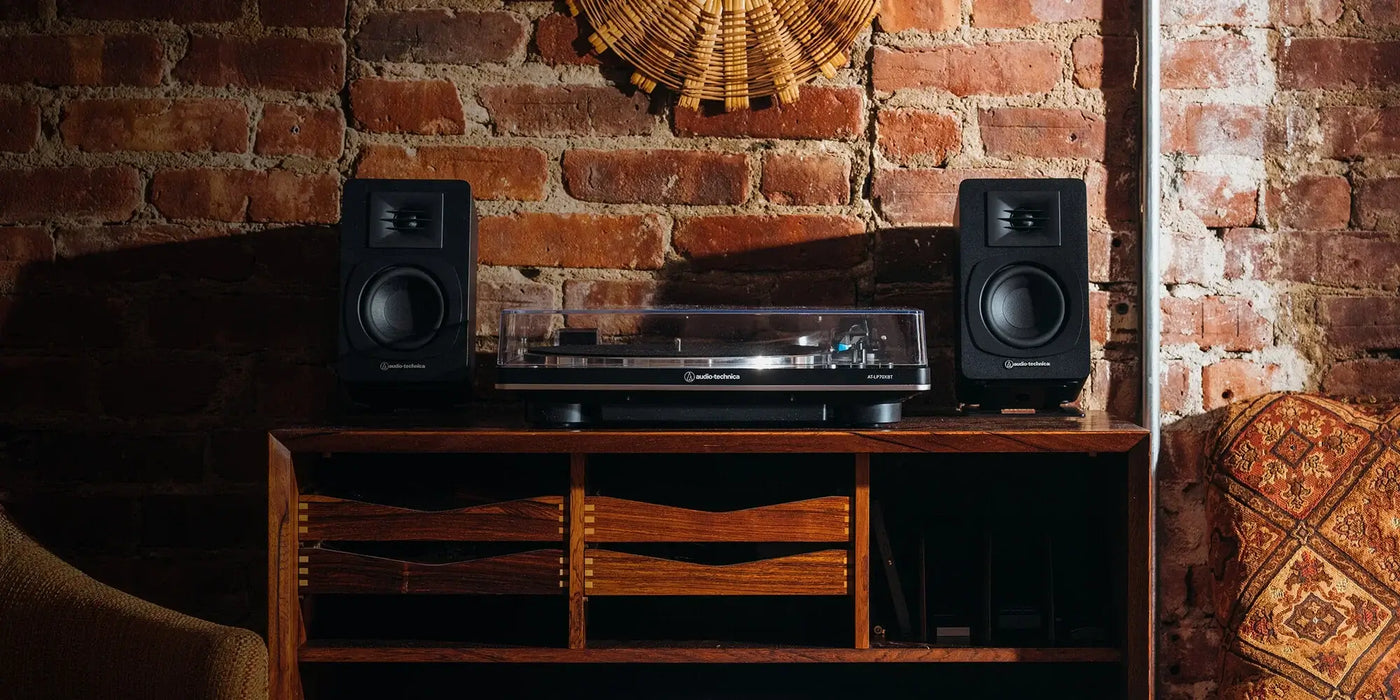 Audio Technica AT-SP3X Powered Bookshelf Speakers — The Audio Co. Audio Technica AT-SP3X Powered Bookshelf Speakers — The Audio Co.