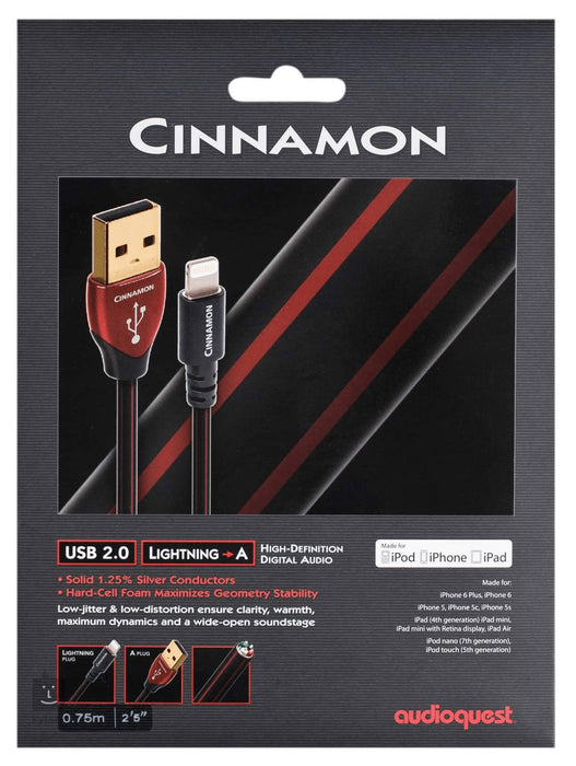 AudioQuest Cinnamon Lightning - Digital USB Interconnect Cable - The Audio Co.