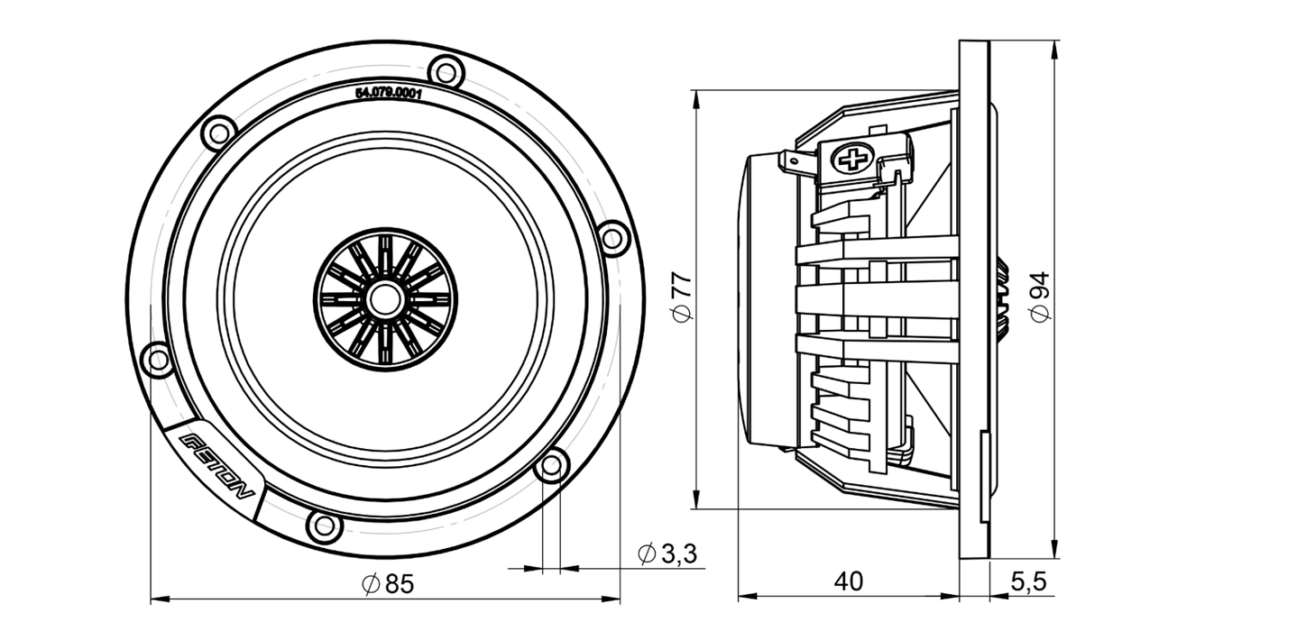 Eton HEX 80 High-End 3inch Midrange (Pair) - Car Speaker