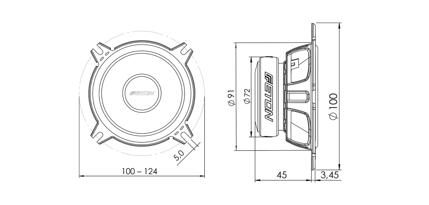 Eton PRA 10 4inch 2Way Component Speaker Set - The Audio Co.