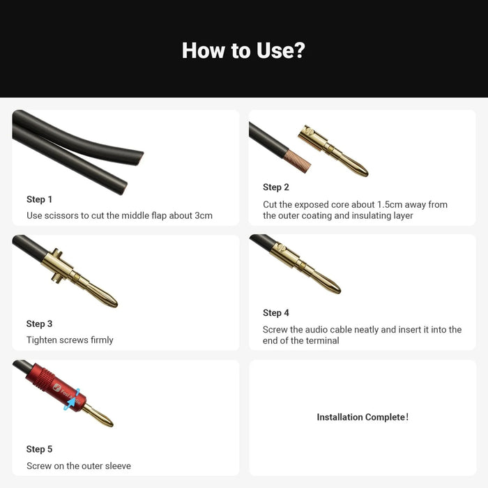 Fosi Banana Plugs - 2 Pairs / 4 pcs - Home Audio Accessories