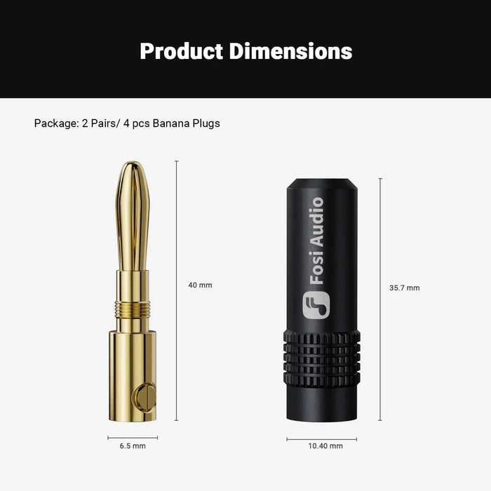 Fosi Banana Plugs - 2 Pairs / 4 pcs - Home Audio Accessories