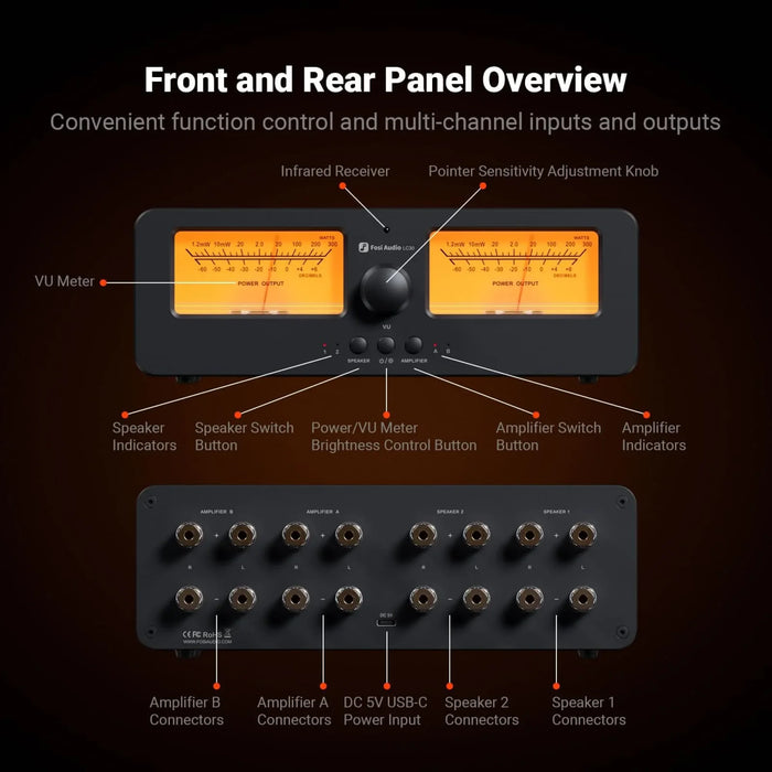Fosi LC30 Amplifier Speaker Switcher - Home Audio Accessories