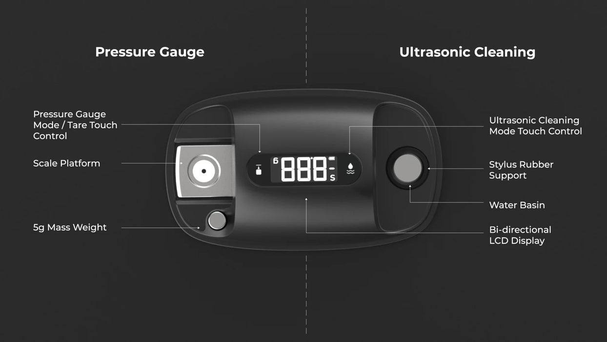 HumminGuru S-DUO Pro Ultrasonic Stylus Cleaner & Digital Pressure Gauge - Home Audio Accessories