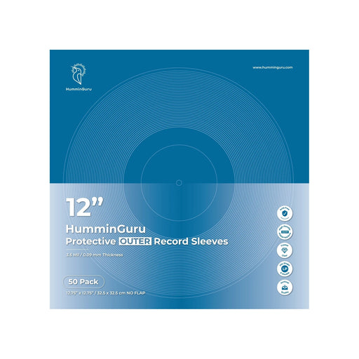 HumminGuru VinylShield Protective Outer Record Sleeves (Pack of 50) - The Audio Co.