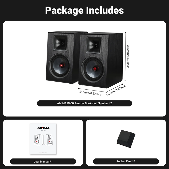 AIYIMA P600 Bookshelf Speaker [Pair]