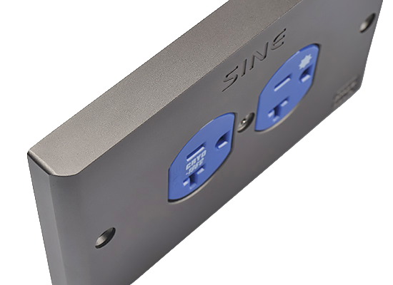 SINE SW-2LPT Duplex Mains Power Wall Socket