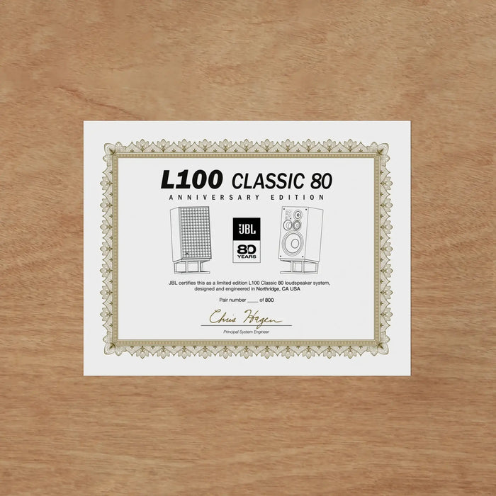 JBL L100 Classic 80 Bookshelf Speaker [Pair] | The Audio Co.