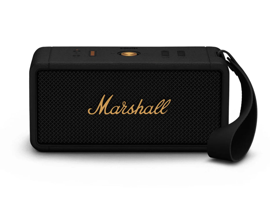 Marshall Middleton Portable Bluetooth Speaker - Black and Brass - Wireless Portable Speaker