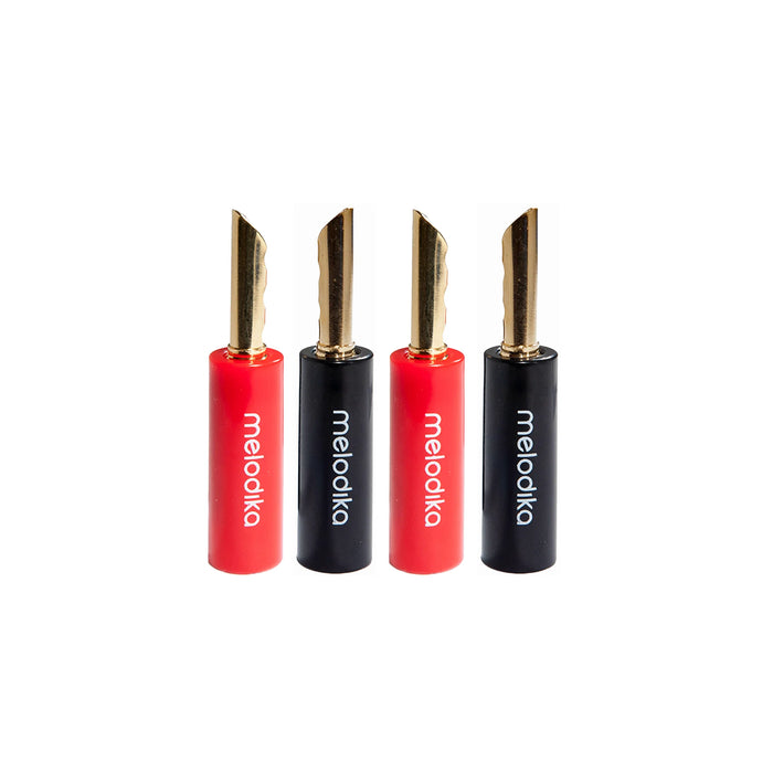 Melodika Banana Connector [Set] - 2 Pairs / 4 pcs - Home Audio Accessories