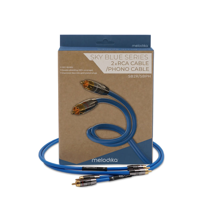 Melodika Sky Blue RCA Interconnect Cable - Cable
