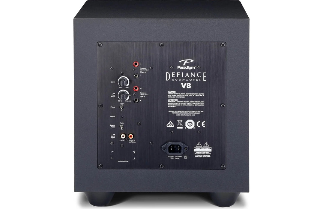 Paradigm Defiance V8 - 8inch Powered Subwoofer - The Audio Co.