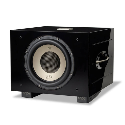 REL Acoustics S/850 12inch Powered Subwoofer - Piano Black Lacquer - Home Subwoofer
