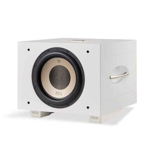 REL Acoustics S/850 12inch Powered Subwoofer - Gloss White Lacquer - Home Subwoofer
