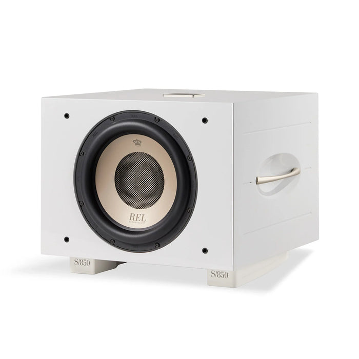 REL Acoustics S/850 12inch Powered Subwoofer - Gloss White Lacquer - Home Subwoofer