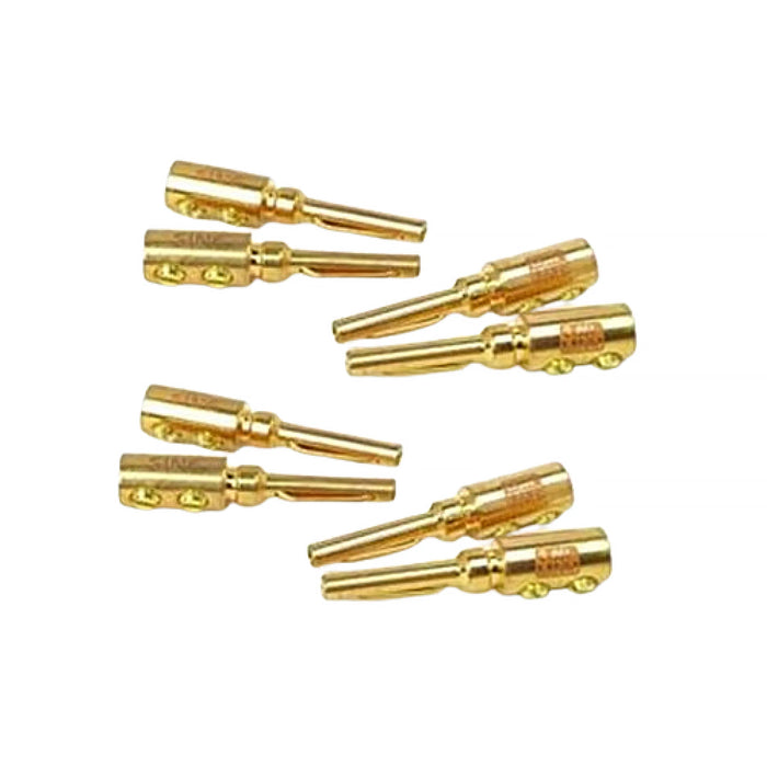 SINE Cryo Banana Connector [Set] - 4 Pairs / 8 pcs / Gold - Home Audio Accessories