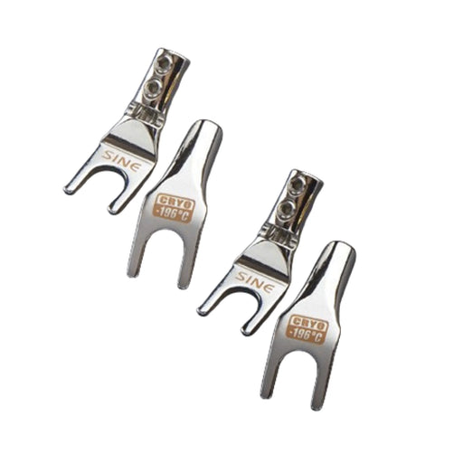 SINE Cryo Spade Connector [Set] - 2 Pairs / 4 pcs / Platinum - Home Audio Accessories