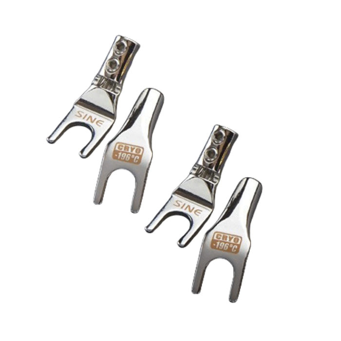 SINE Cryo Spade Connector [Set] - 2 Pairs / 4 pcs / Platinum - Home Audio Accessories