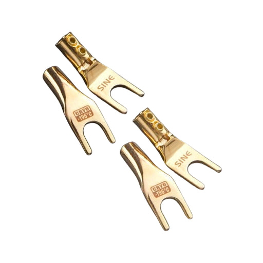 SINE Cryo Spade Connector [Set] - 2 Pairs / 4 pcs / Gold - Home Audio Accessories