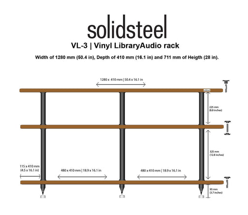 SolidSteel VL-3 - Vinyl Record Storage & Hi-Fi Rack - The Audio Co.