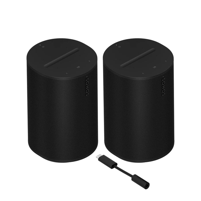 Sonos Era 100 Multiroom Wireless Speaker - Black / Pair / With Line-in Adaptor - Wireless Speaker