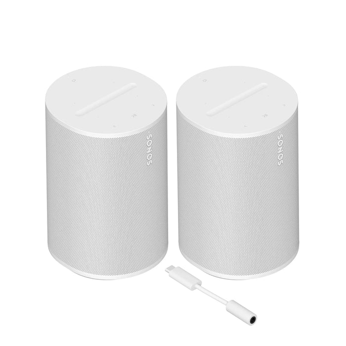 Sonos Era 100 Multiroom Wireless Speaker - White / Pair / With Line-in Adaptor - Wireless Speaker