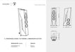 Technical drawing of a Sonus Faber floor-standing speaker with dimensions and weight details.