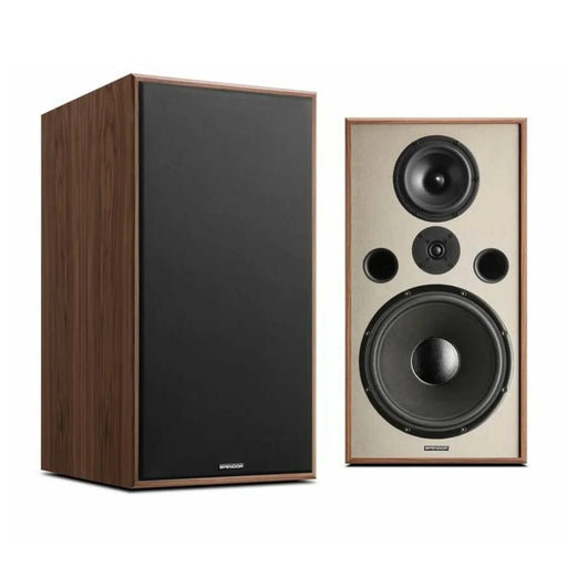 Spendor Classic 100Ti Bookshelf Speakers (Pair) Natural Walnut with Titanium Faceplate Home Speaker