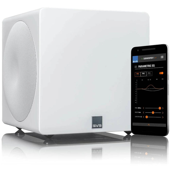 SVS 3000 Micro - 8inch Powered Subwoofer - Piano Gloss White - Home Subwoofer