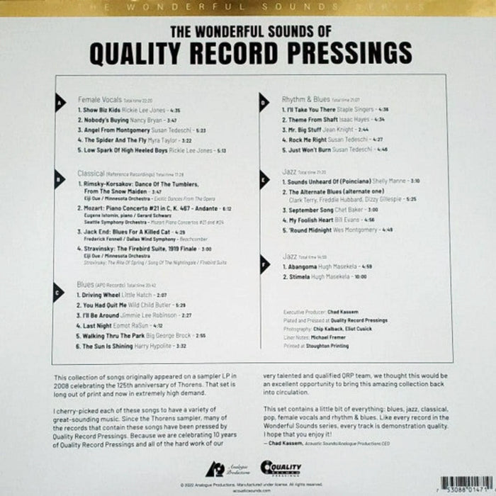 Various - The Wonderful Sounds Of Quality Record Pressings - 33.3RPM 180G Vinyl 3LP - Music