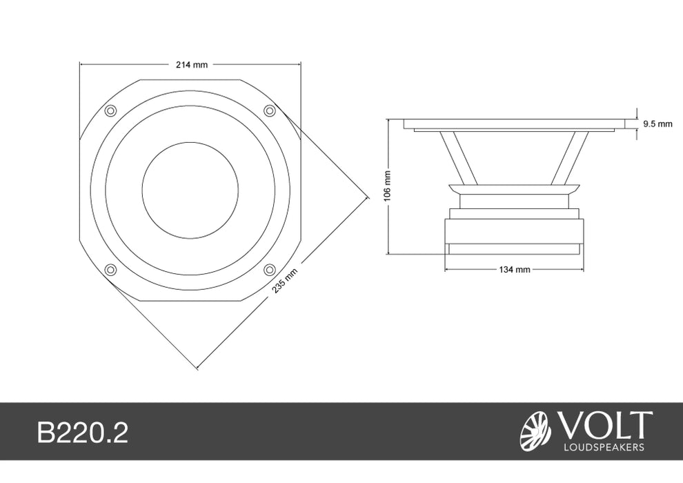 Volt B220.2 8inch Woofer - The Audio Co.