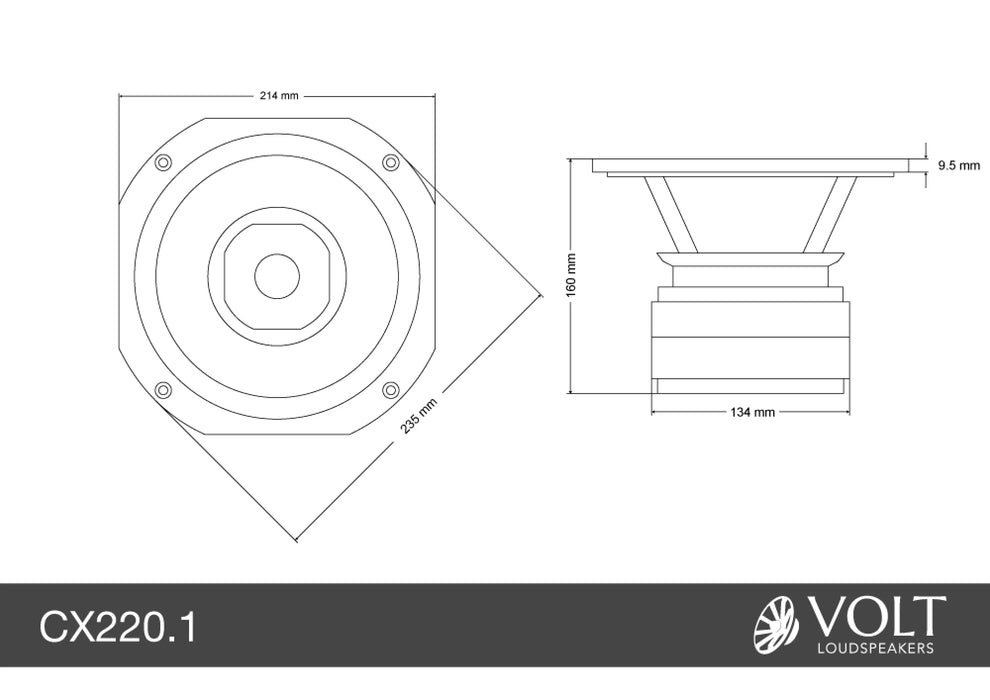 Volt CX220.1 8inch Coaxial - The Audio Co.