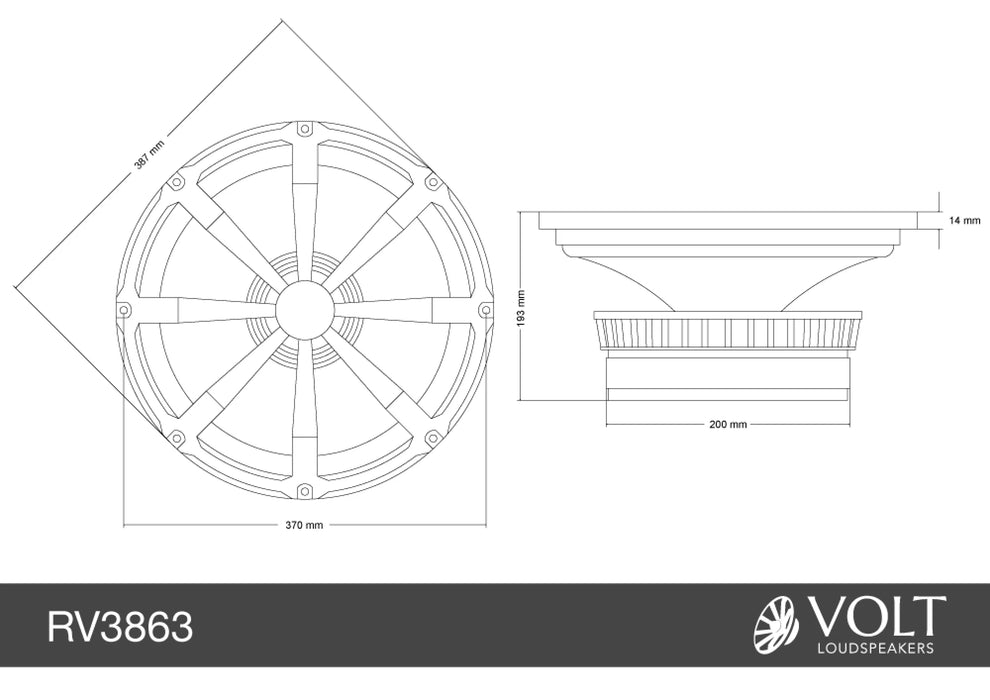 Volt RV3863 15inch Woofer - The Audio Co.