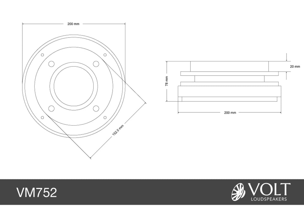 Volt VM752 3inch Soft Dome Midrange - The Audio Co.